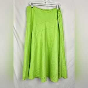 Appraisal Plus Green Linen Minimalist Full Maxi Skirt Women's sz 18W